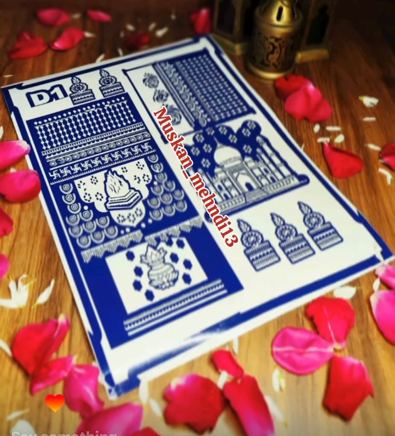 D1 & D4 Dulhan hand stencil (both hands) - Image 2