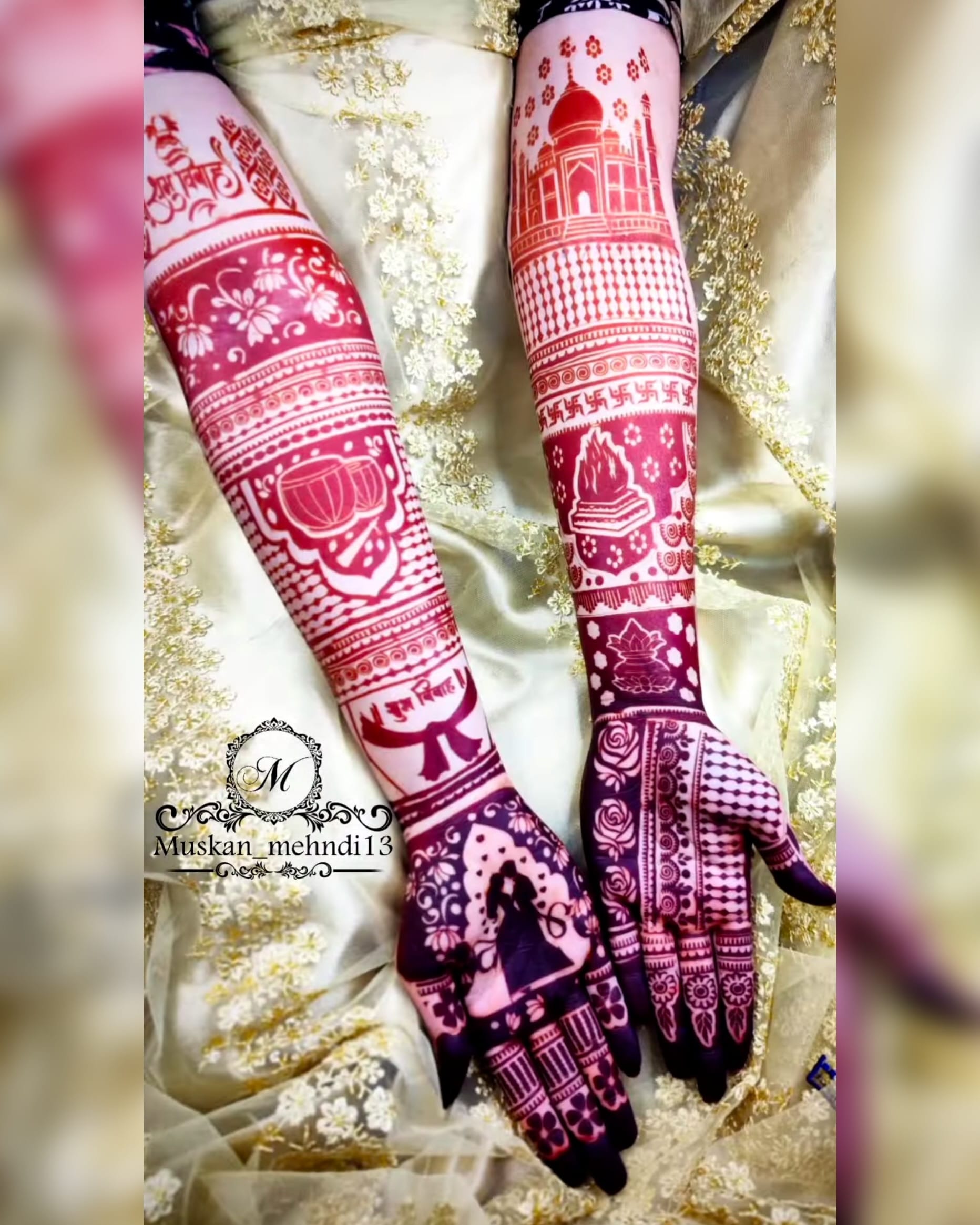 D1 & D4 Dulhan hand stencil (both hands) - Image 6