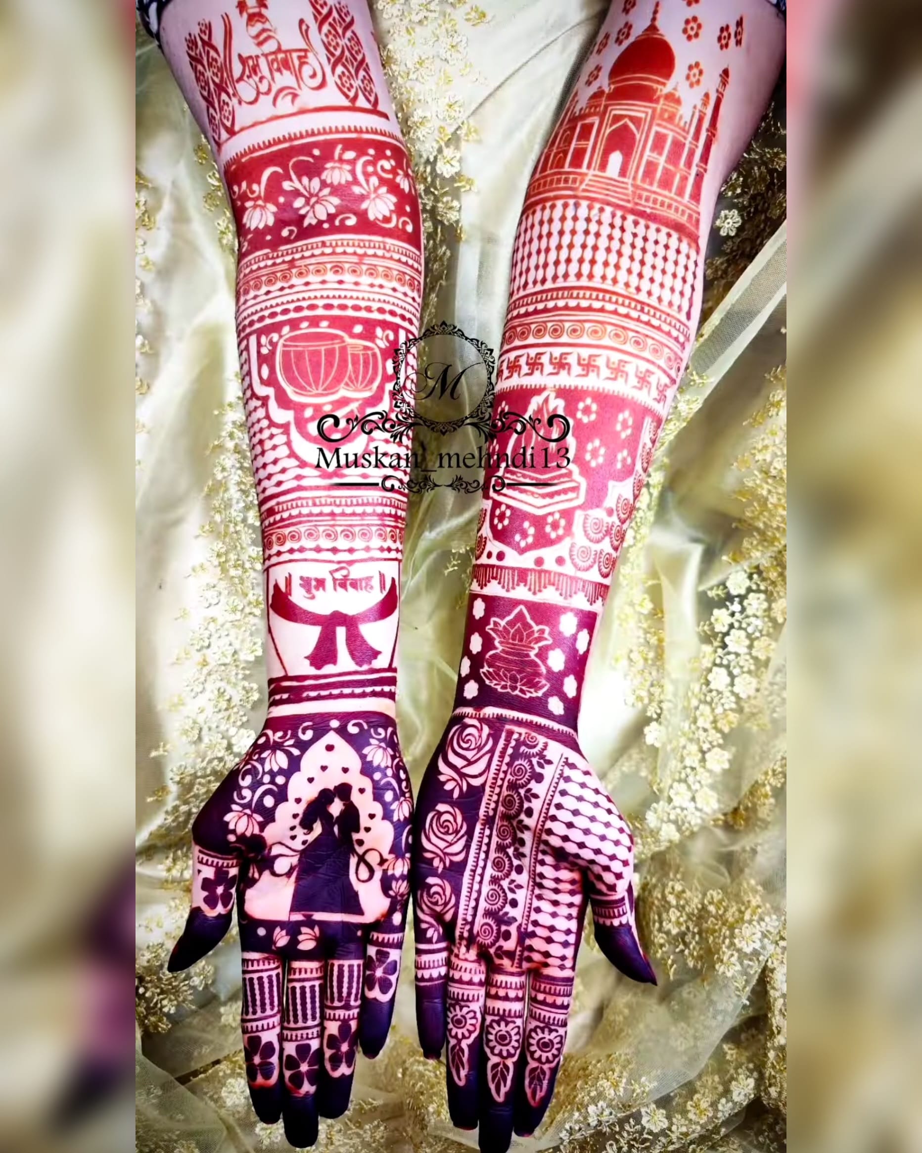 D1 & D4 Dulhan hand stencil (both hands)