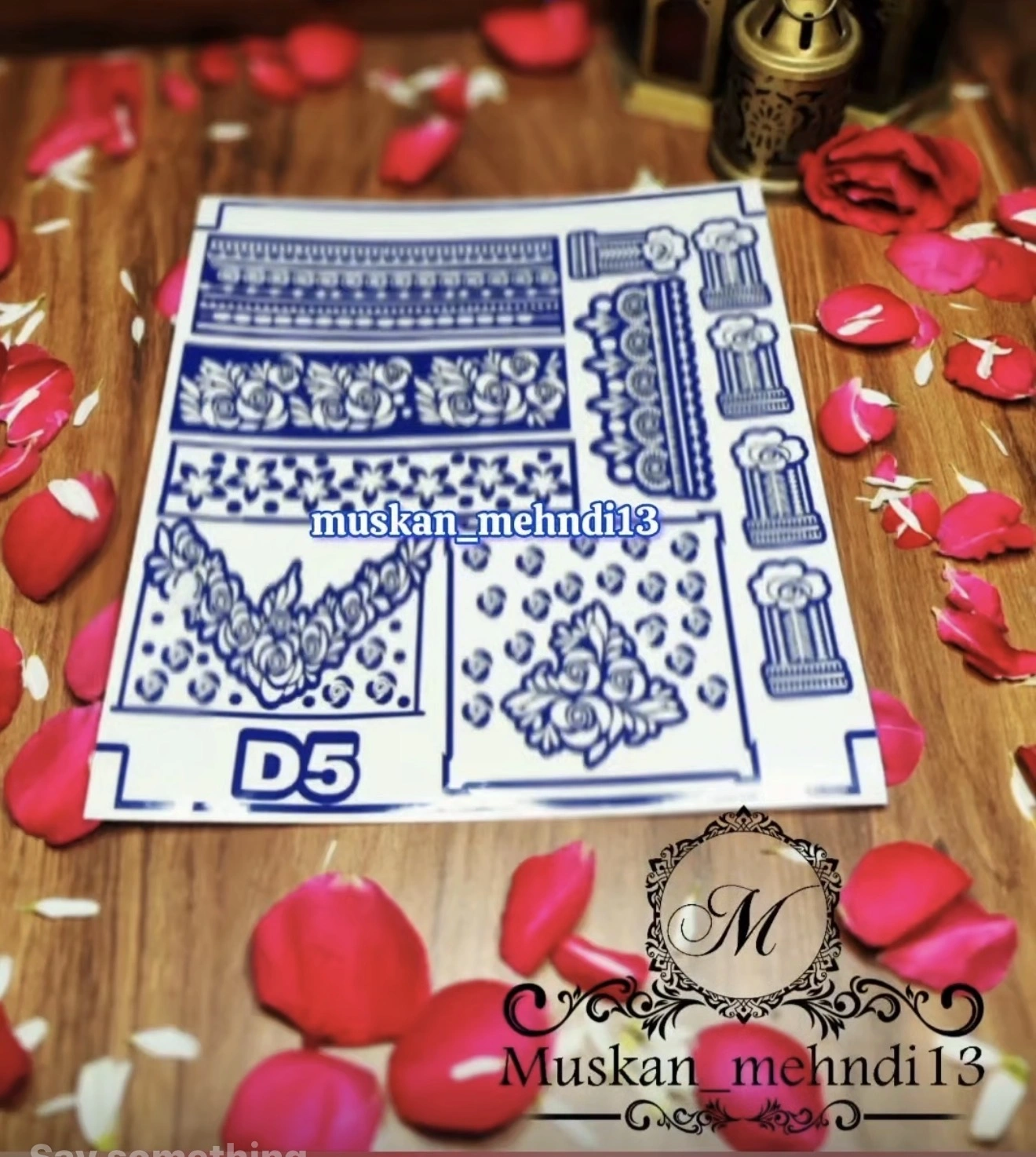 D5 Dulhan hand stencil (1 pcs) - Image 2