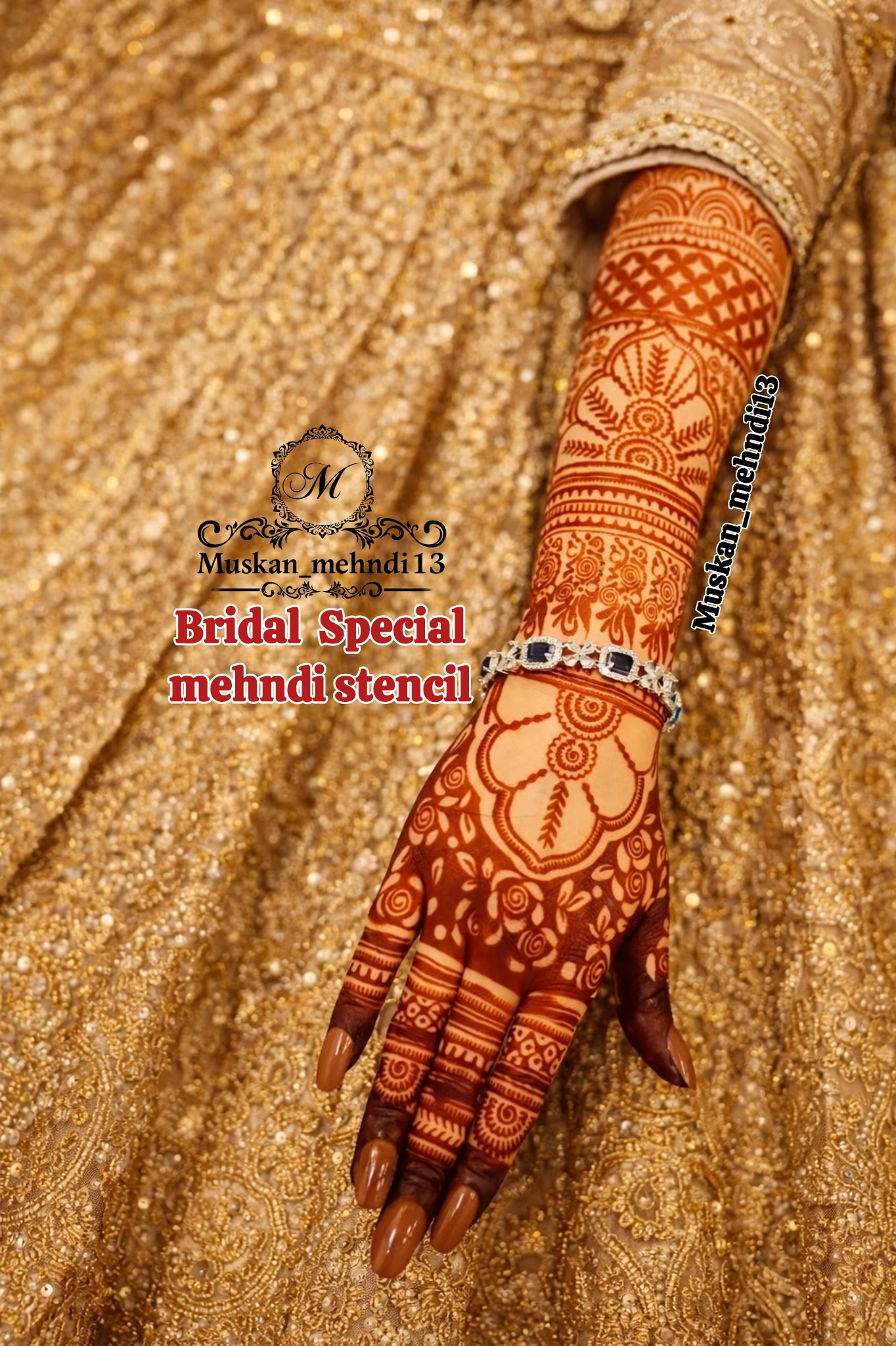 D8 Dulhan hand stencil (1 pcs)
