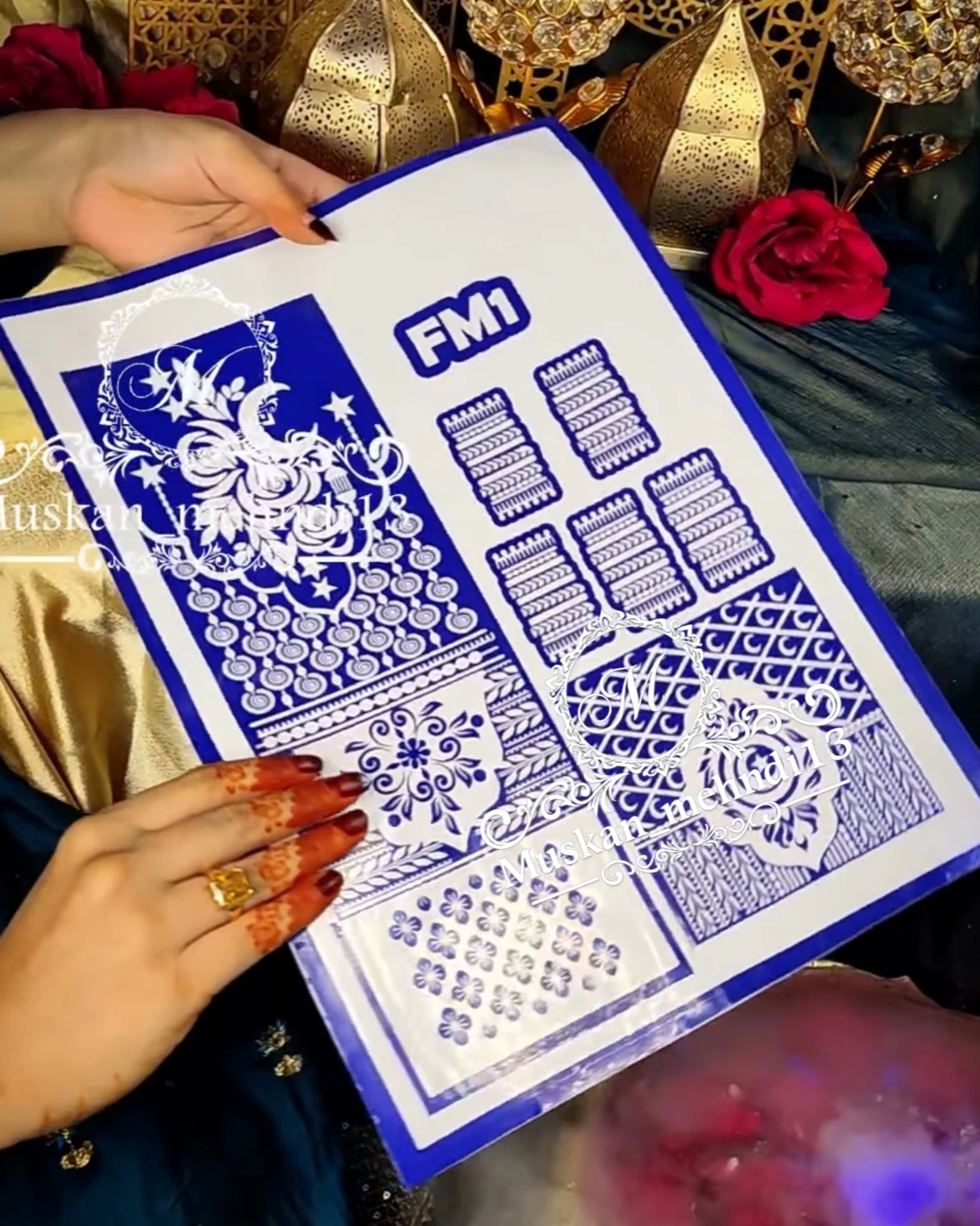 FM1 Ramdan Full hand Stencil (2 pcs ) - Image 2