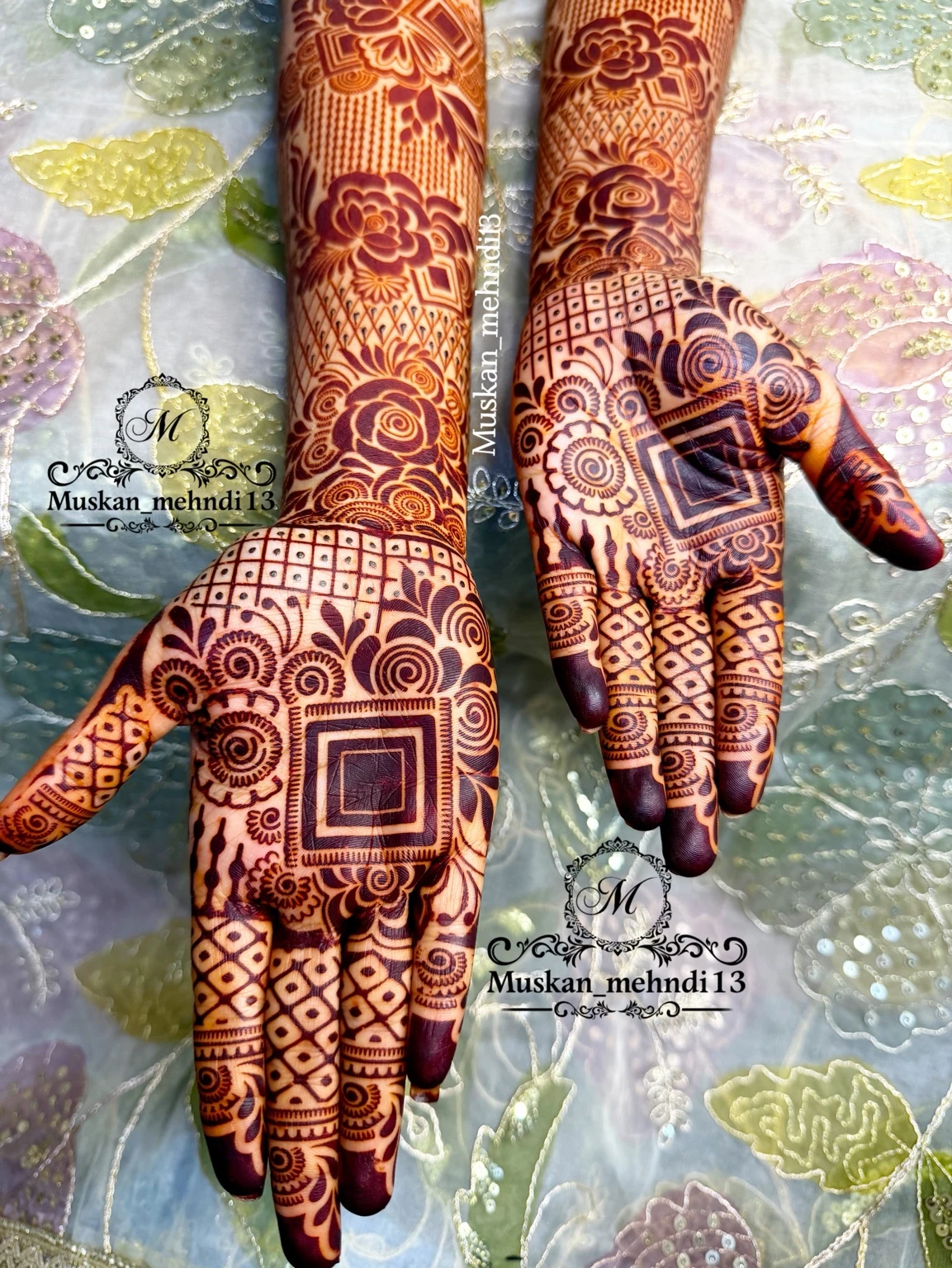 D9 floral bridal stencil (2pcs ) - Image 6