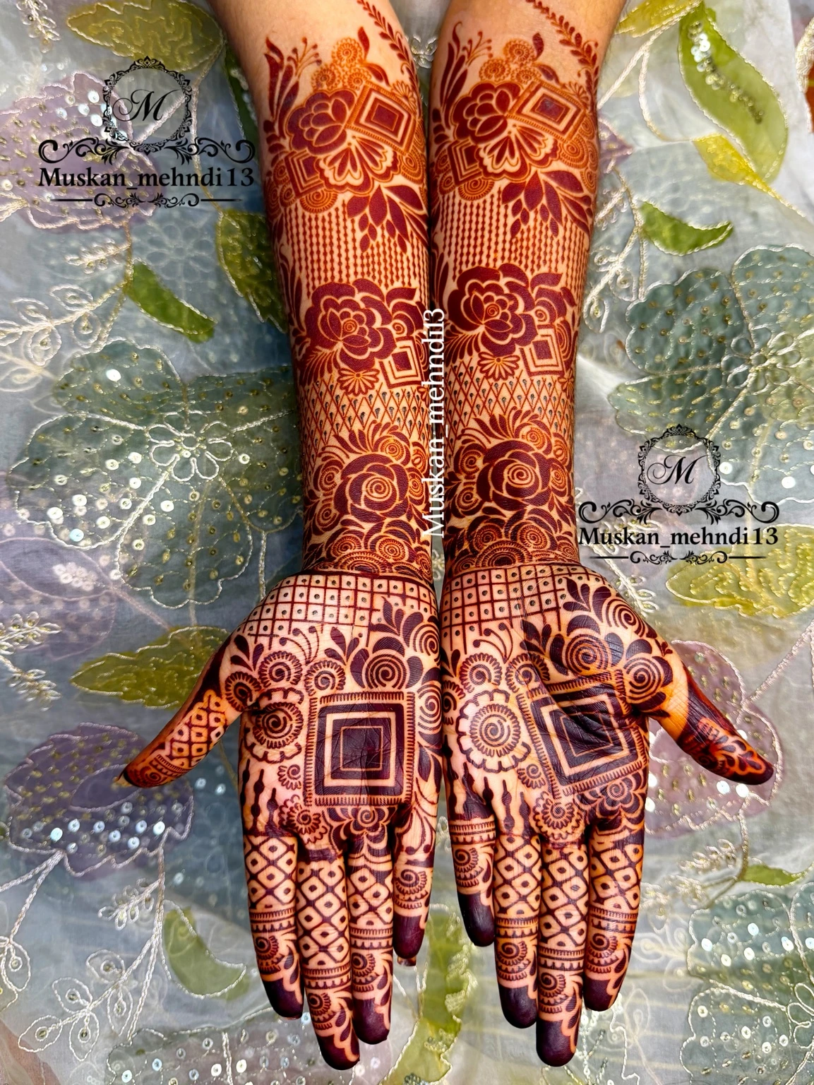 D9 floral bridal stencil (2pcs ) - Image 8