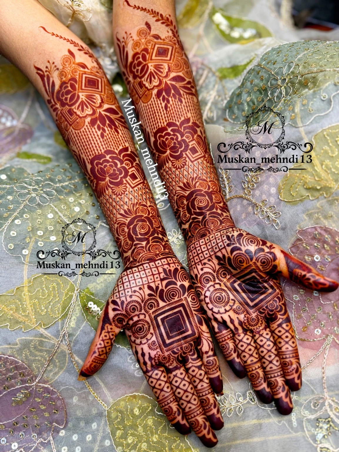 D9 floral bridal stencil (2pcs ) - Image 7