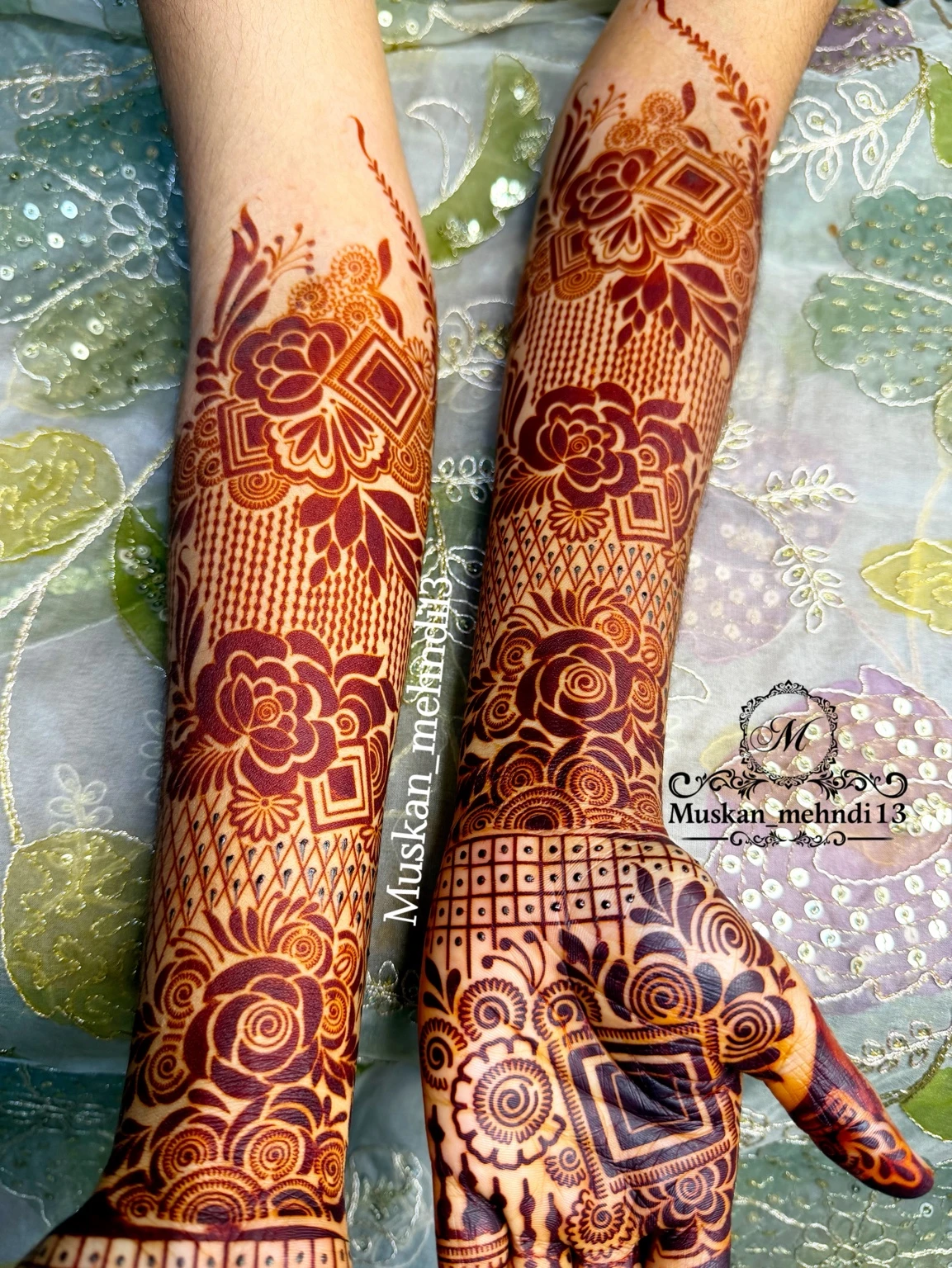 D9 floral bridal stencil (2pcs ) - Image 5