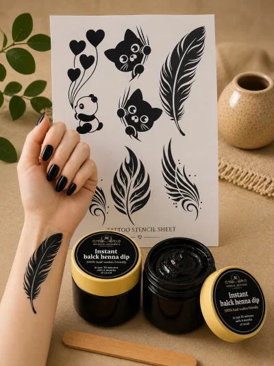 Black instant henna dip (1 bottle)