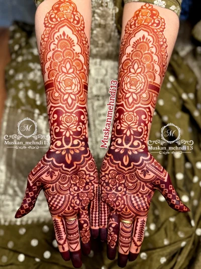 D11 Kashmiri mehndi stencil (2 pcs)
